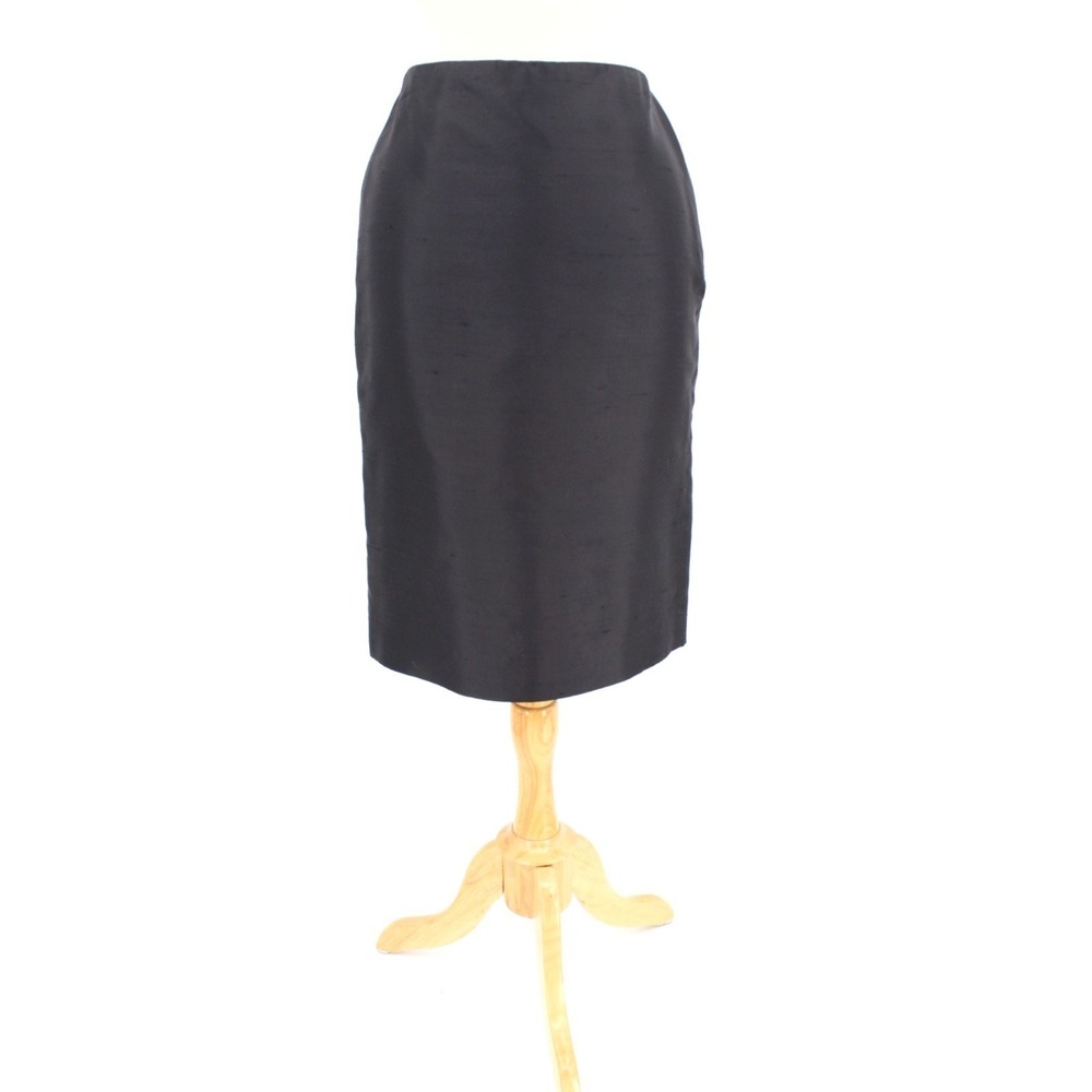 CARLISLE Silk Skirt size 4 Pencil Straight Black Textured‎ Classic Office Goth